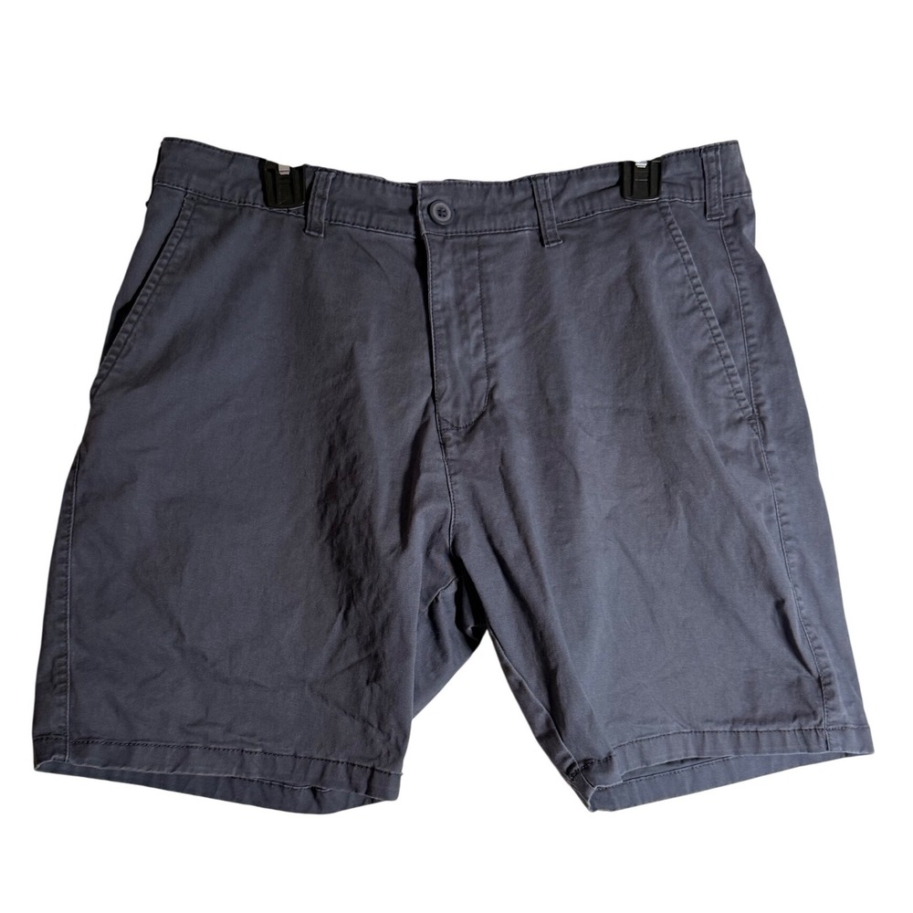 Sperry Premium Apparel Mens 34 Chino Shorts Gray Stretch Cotton Flat Front